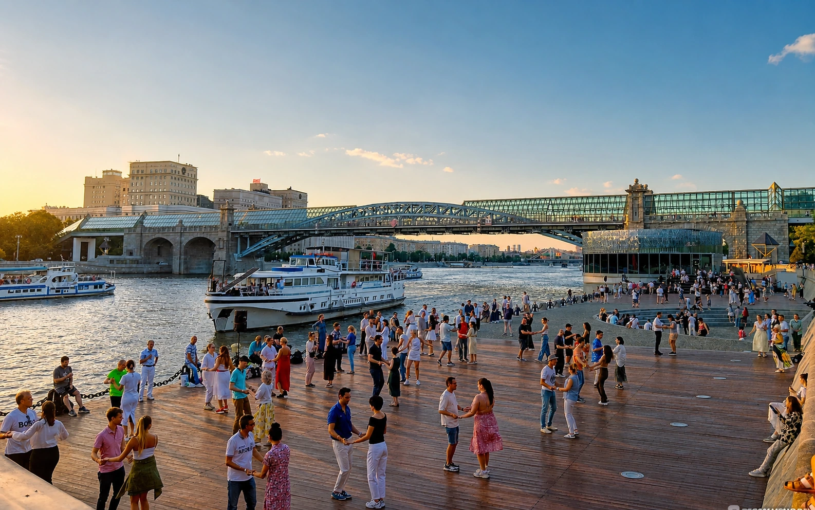 Vue sur le parc Gorki et la Moskova à Moscou