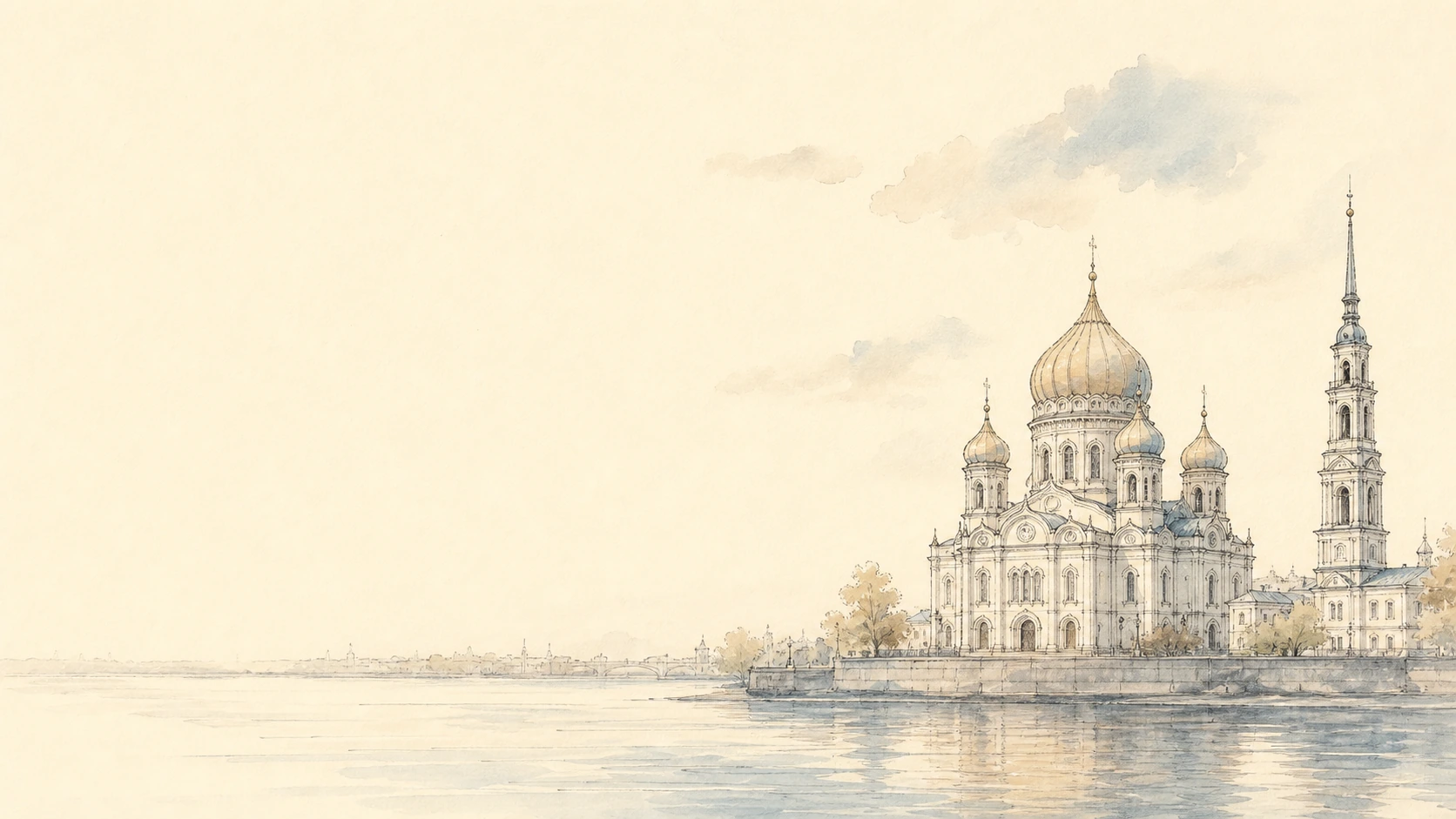 Cathédrale moscovite dessinée à l'encre